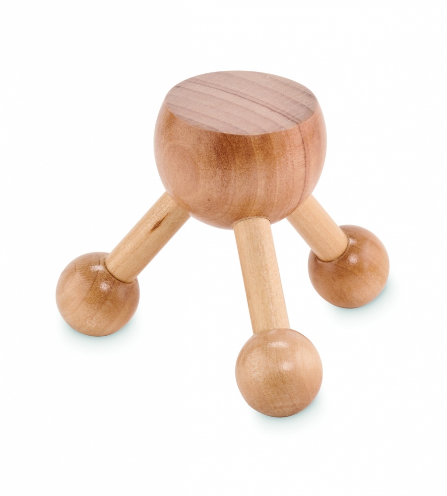 Logo trade promotional giveaways picture of: Hand held massager in wood